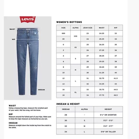 NWT Levi’s 711 Skinny Jeans Sz 4 - Picture 5 of 5
